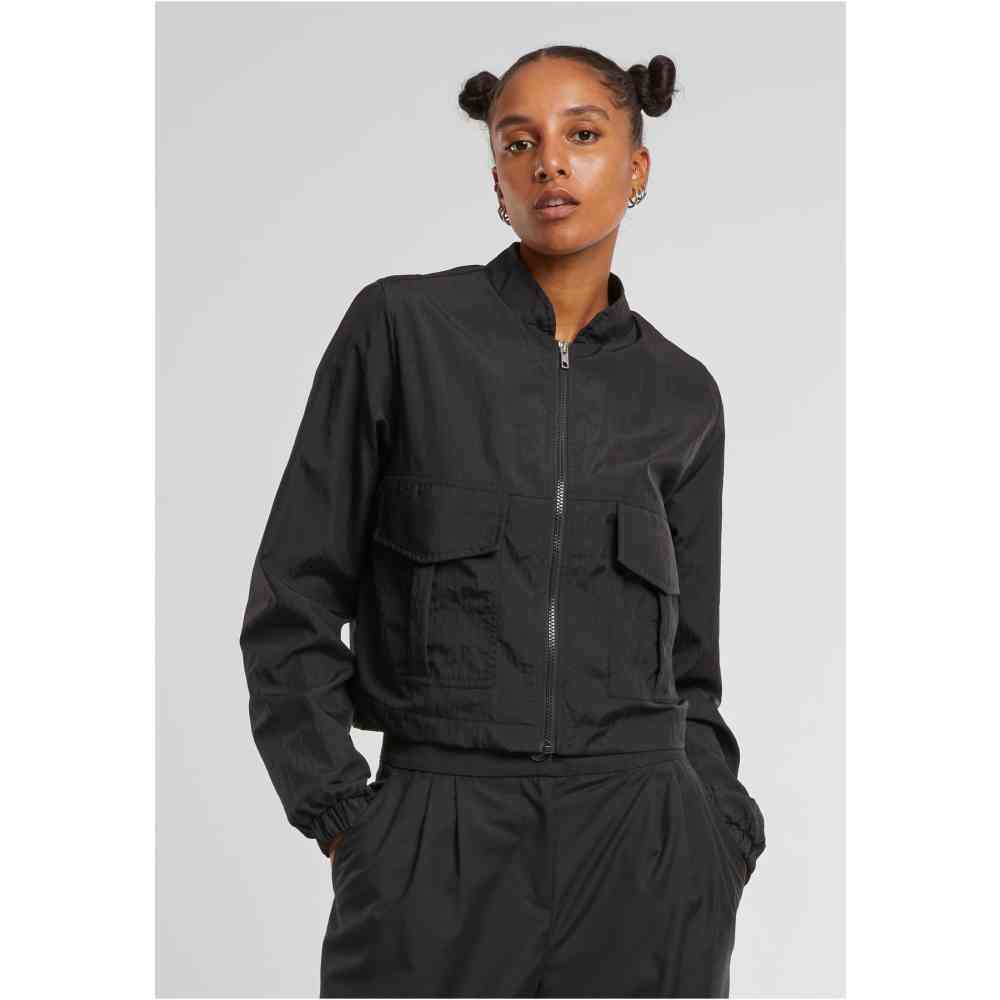 Urban Classics - Short Crinkle Nylon Veste - Noir